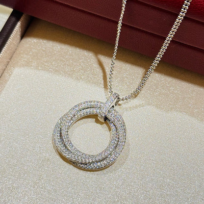 [Elite]TRINITY LARGE FULL DIAMOND  NECKLACE