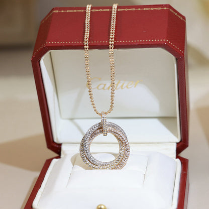 [Elite]TRINITY LARGE FULL DIAMOND  NECKLACE