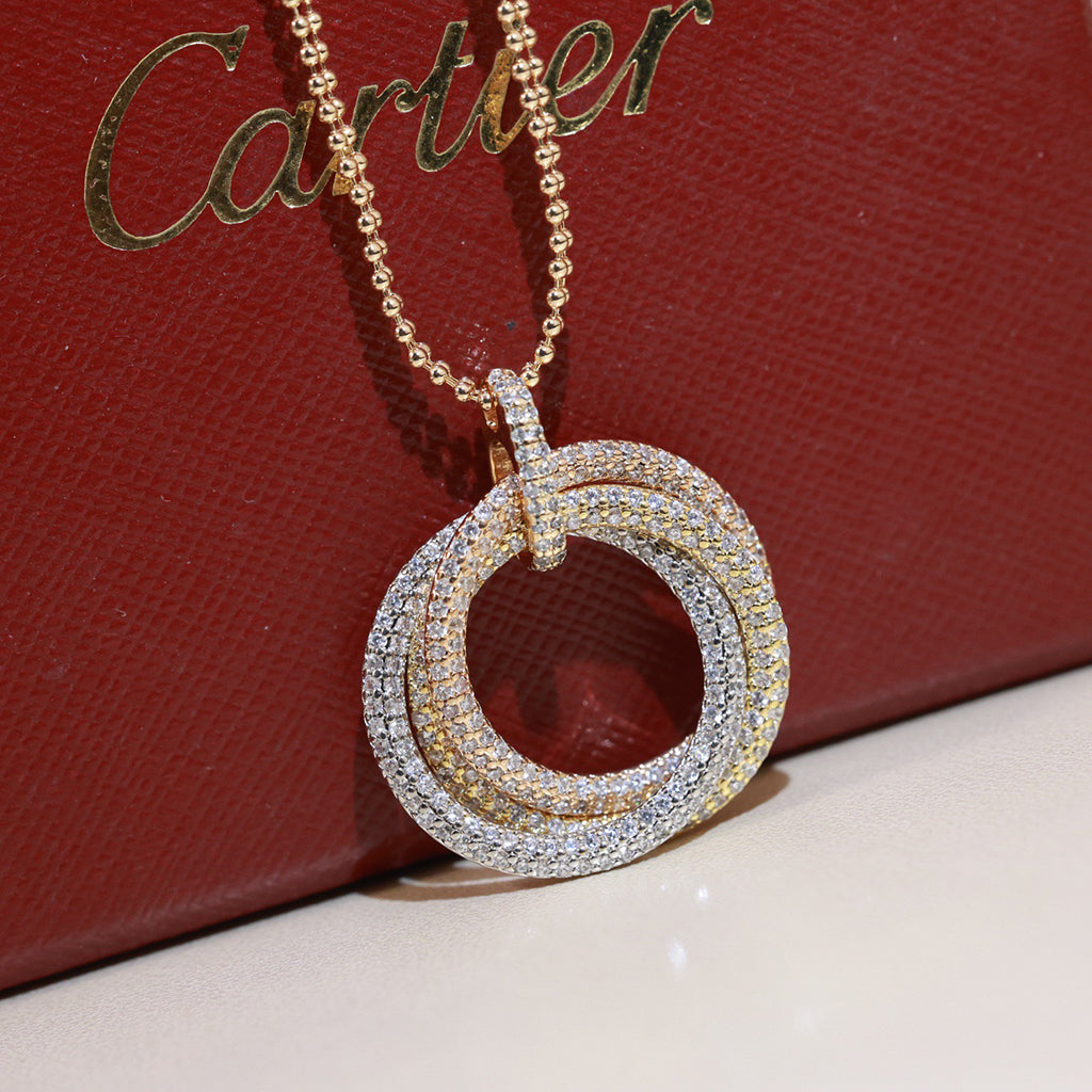 [Elite]TRINITY LARGE FULL DIAMOND  NECKLACE