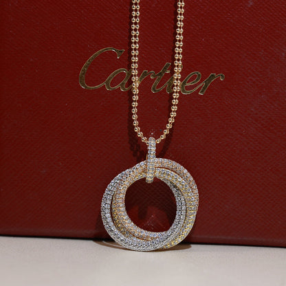 [Elite]TRINITY LARGE FULL DIAMOND  NECKLACE