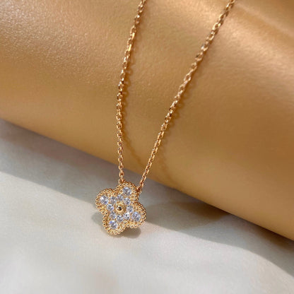 [Elite]CLOVER 15MM DIAMOND SINGLE FLOWER NECKLACE