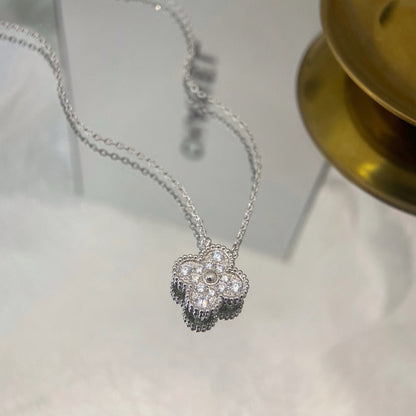 [Elite]CLOVER 15MM DIAMOND SINGLE FLOWER NECKLACE
