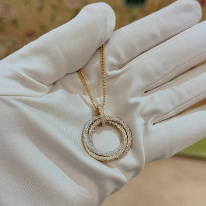 [Elite]TRINITY LARGE FULL DIAMOND  NECKLACE