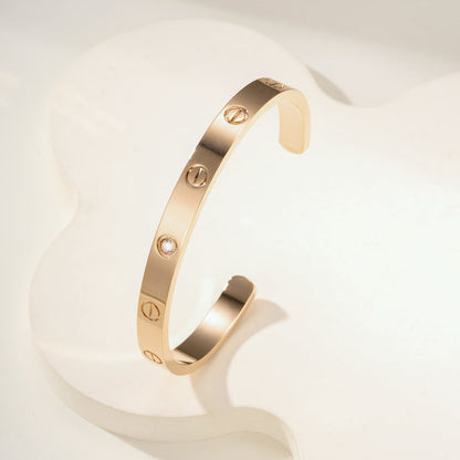 [Elite]LOVE BRACELET 6.1MM 1 DIAMOND OPEN CUFF
