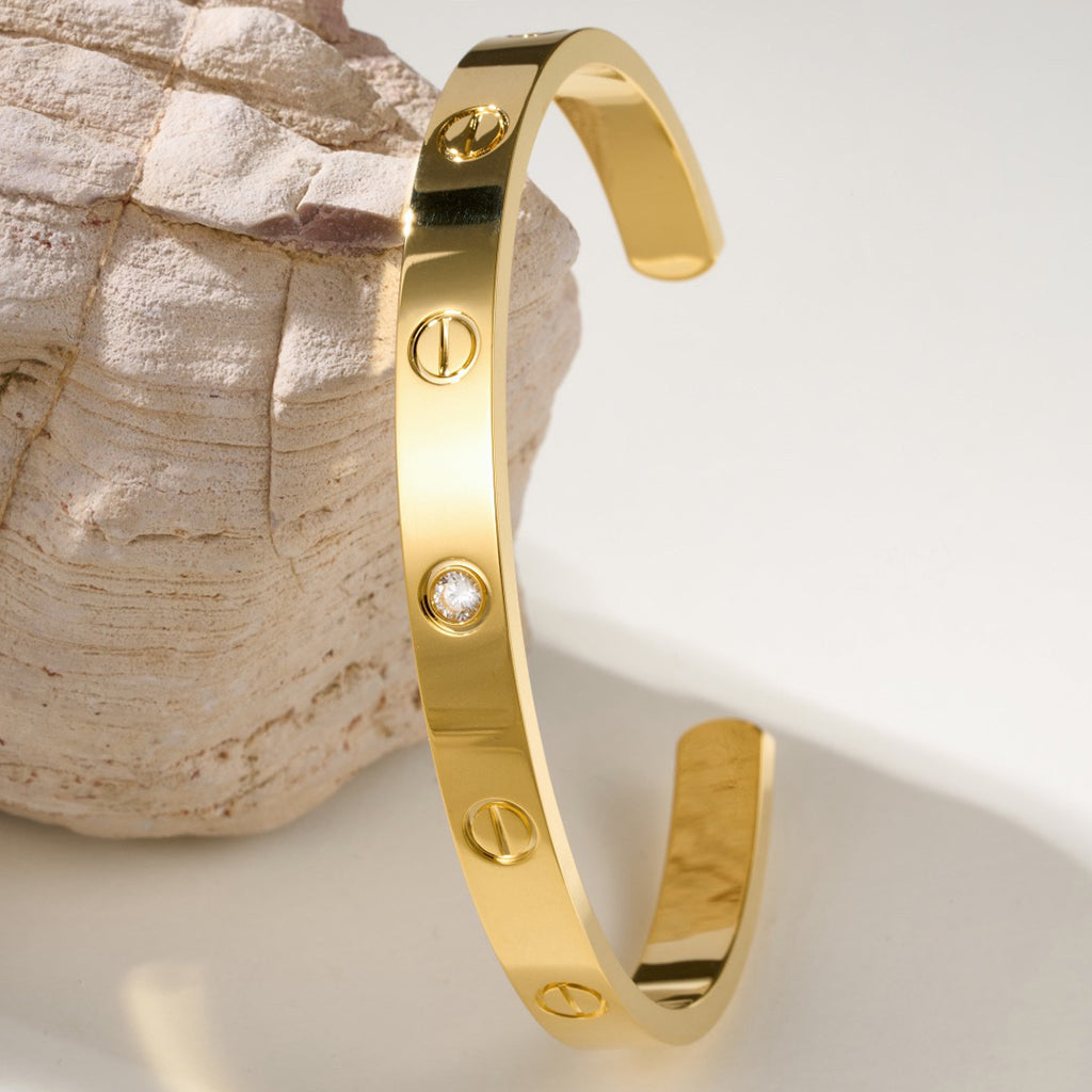 [Elite]LOVE BRACELET 6.1MM 1 DIAMOND OPEN CUFF