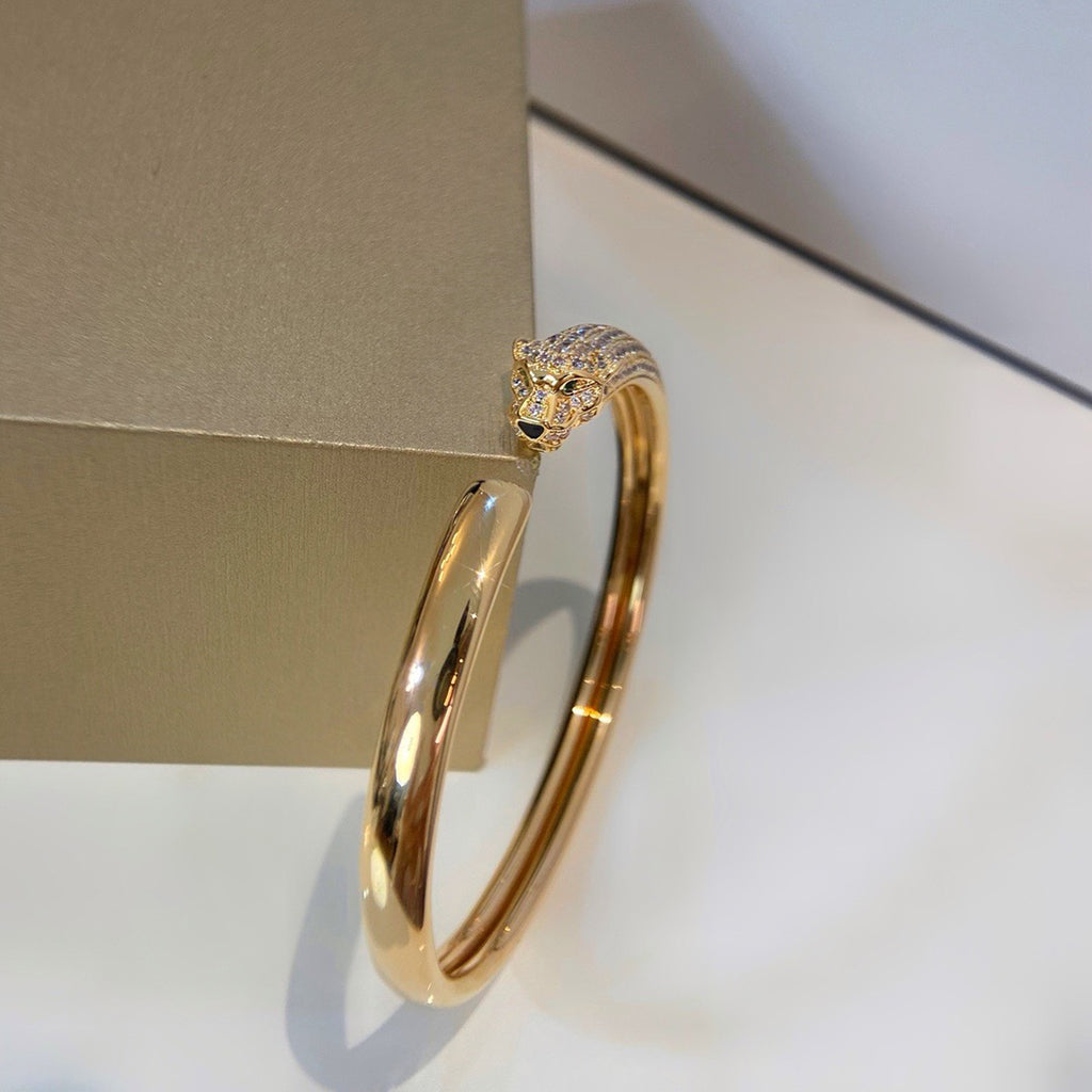 [Elite]PANTHERE HALF DIAMOND OPEN BRACELET
