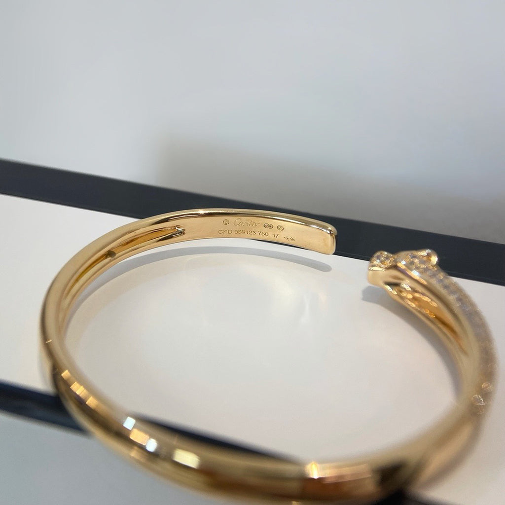 [Elite]PANTHERE HALF DIAMOND OPEN BRACELET