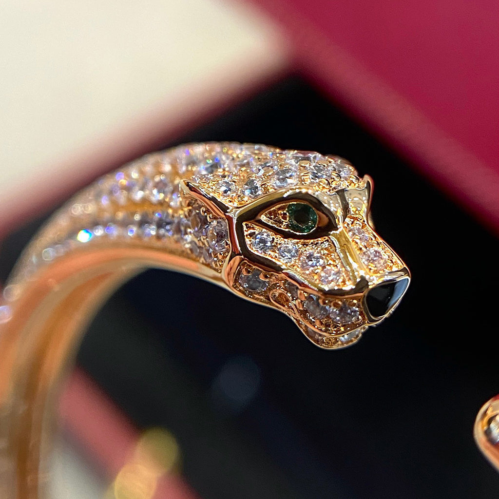 [Elite]PANTHERE HALF DIAMOND OPEN BRACELET