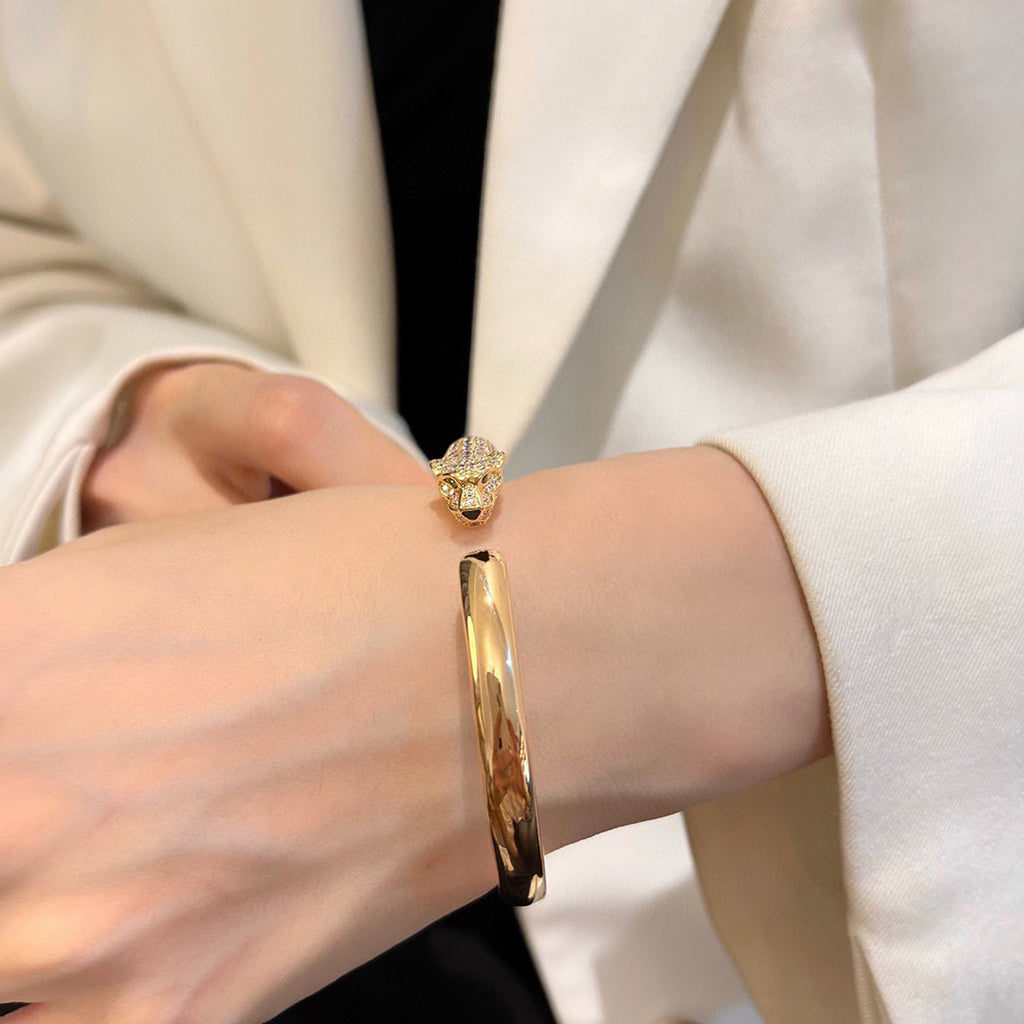 [Elite]PANTHERE HALF DIAMOND OPEN BRACELET