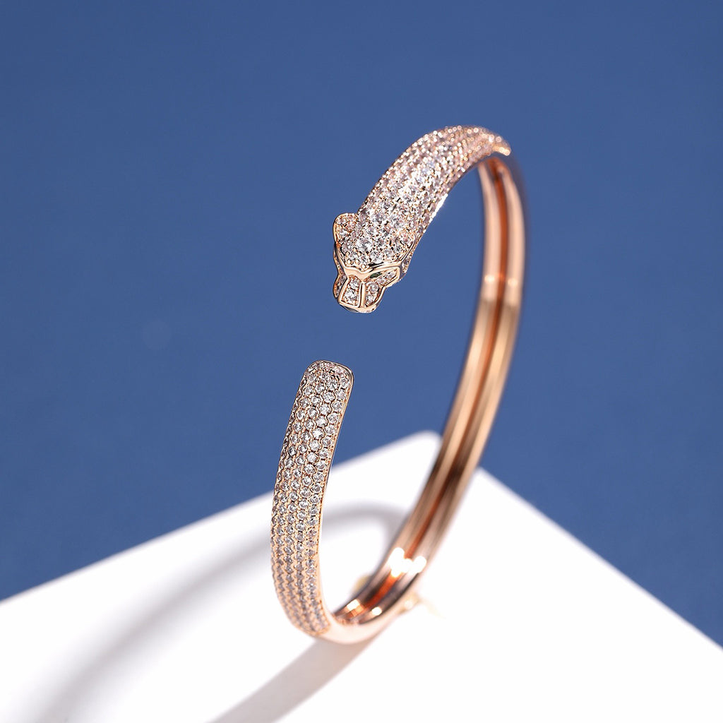 [Elite]PANTHERE FULL DIAMOND OPEN BRACELET