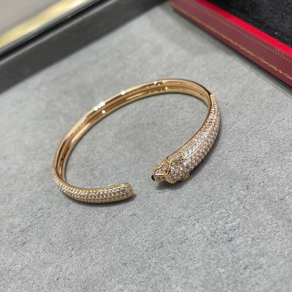 [Elite]PANTHERE FULL DIAMOND OPEN BRACELET