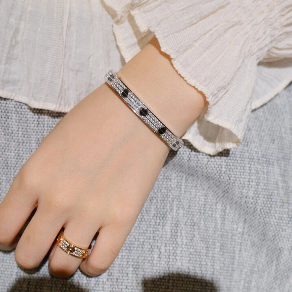 [Elite]LOVE BRACELET 6.1MM DIAMOND-PAVED CERAMIC