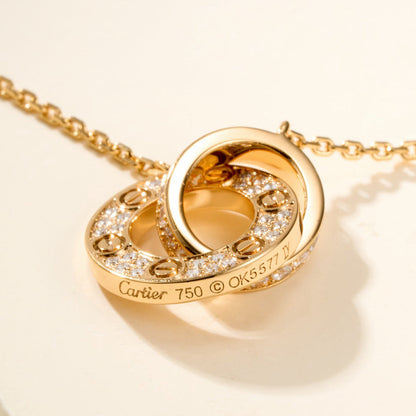 [Elite]LOVE DOUBLE RING FULL DIAMOND BRACELET