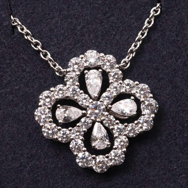 [Elite]LOOP NECKLACE FULL MOTIF DIAMOND 16MM MULTIPLE COLORS