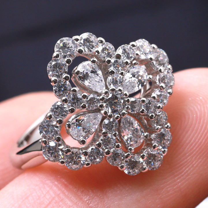 [Elite]LOOP RING FULL MOTIF DIAMOND 16MM SILVE