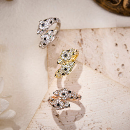 [Elite]PANTHERE DOUBLE HEADED FULL DIAMOND  RING