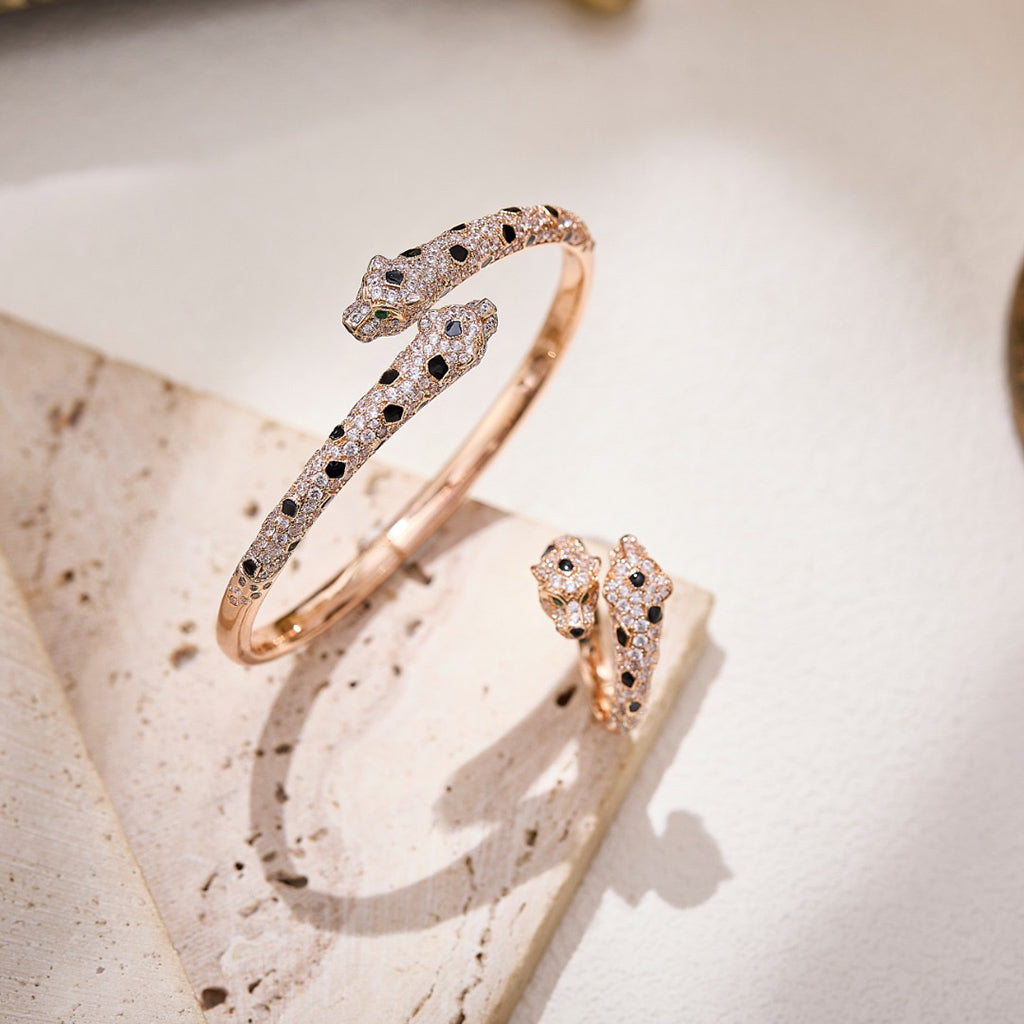 [Elite]PANTHERE DOUBLE HEADED FULL DIAMOND  RING
