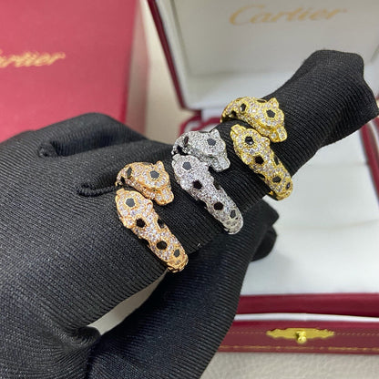 [Elite]PANTHERE DOUBLE HEADED FULL DIAMOND  RING