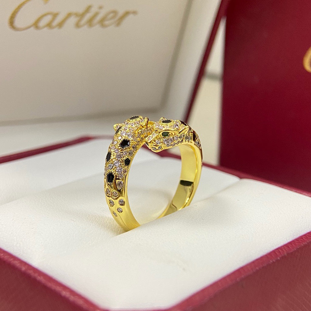 [Elite]PANTHERE DOUBLE HEADED FULL DIAMOND  RING