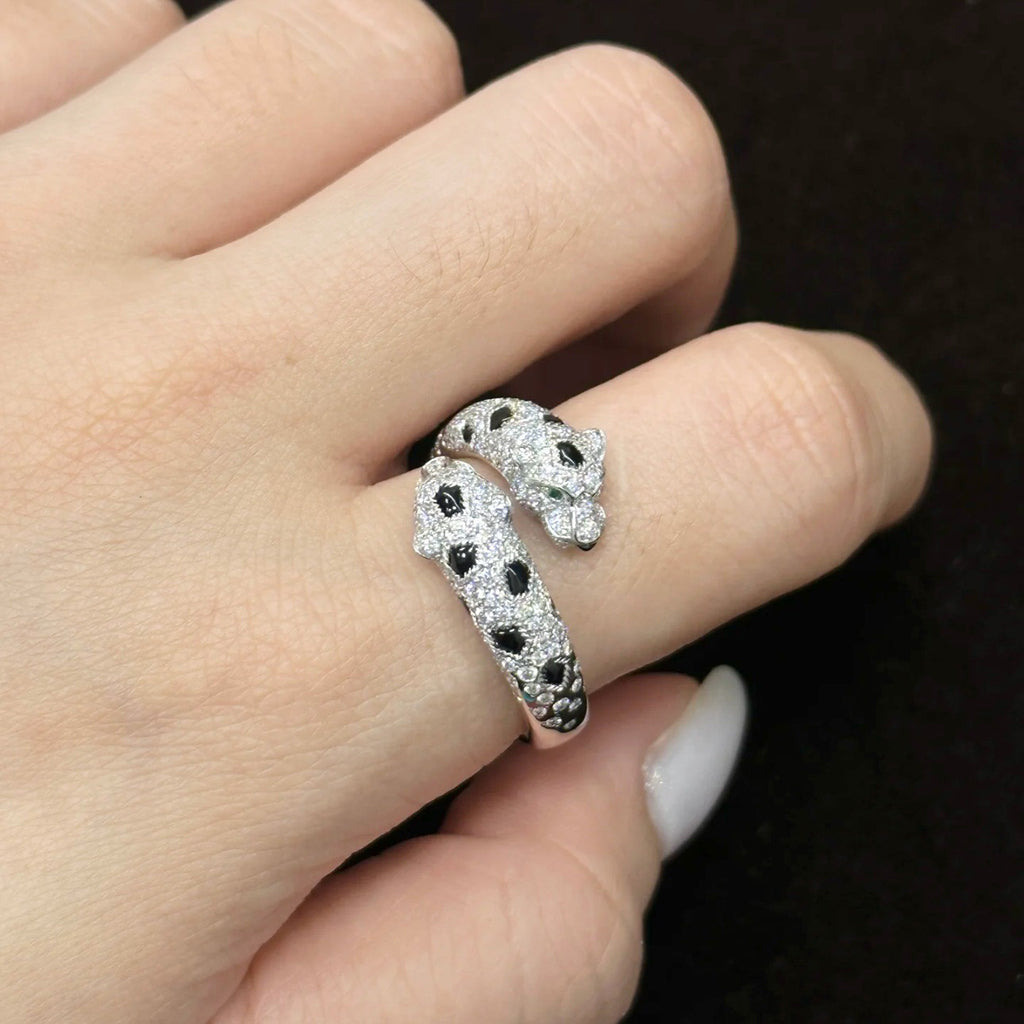 [Elite]PANTHERE DOUBLE HEADED FULL DIAMOND  RING