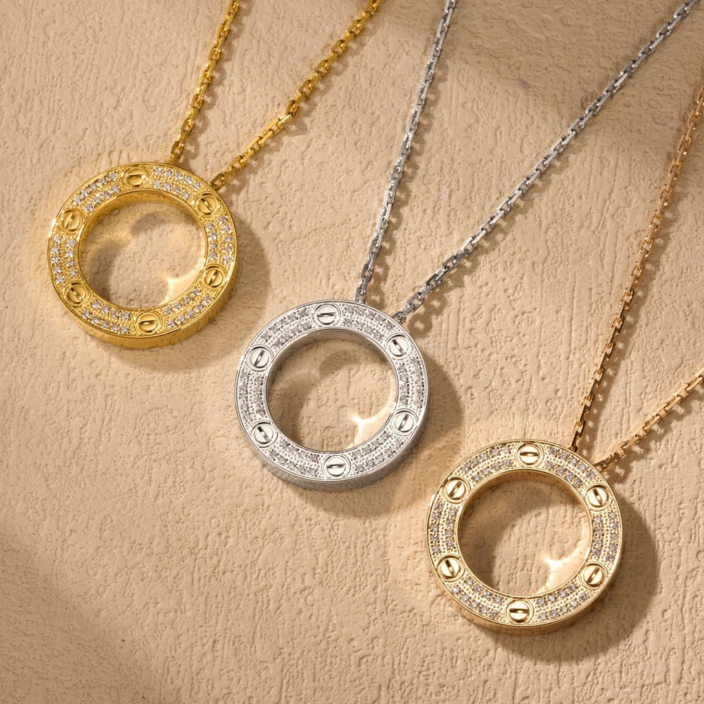 [Elite]LOVE NECKLACE 16MM  FULL DIAMOND
