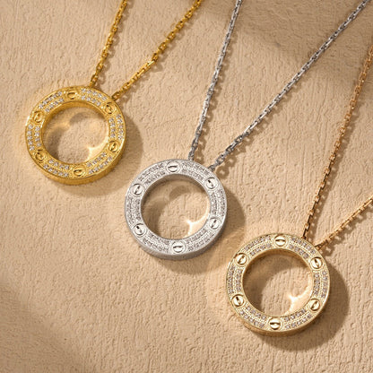 [Elite]LOVE NECKLACE 16MM  FULL DIAMOND