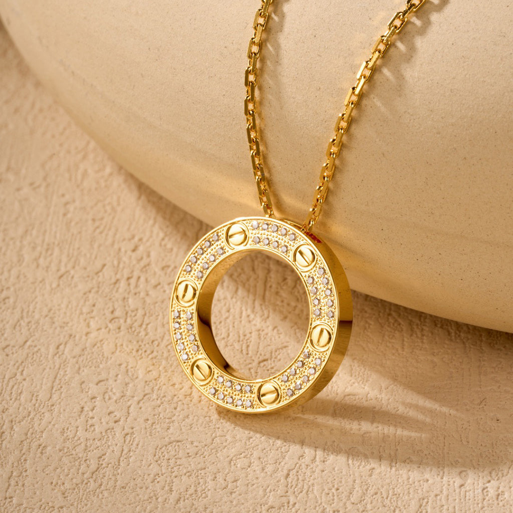 [Elite]LOVE NECKLACE 16MM  FULL DIAMOND