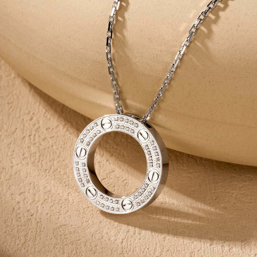 [Elite]LOVE NECKLACE 16MM  FULL DIAMOND