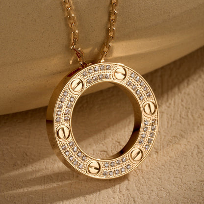 [Elite]LOVE NECKLACE 16MM  FULL DIAMOND