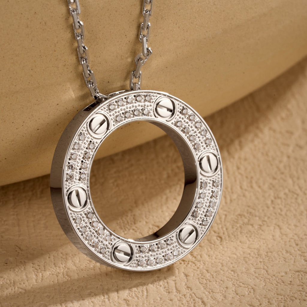 [Elite]LOVE NECKLACE 16MM  FULL DIAMOND