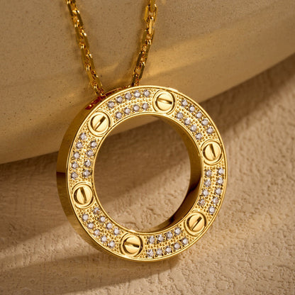 [Elite]LOVE NECKLACE 16MM  FULL DIAMOND