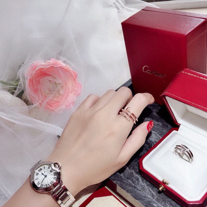 [Elite]JUSTE RING 4.8MM HALF DIAMOND