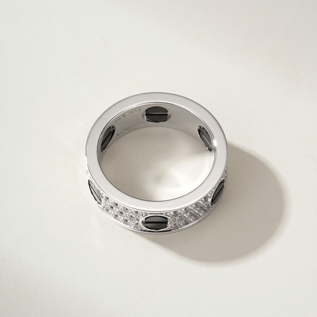 [Elite]LOVE RING 5.5MM DIAMONDS PAVED CERAMIC