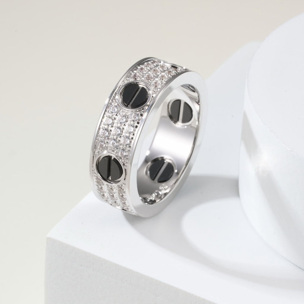 [Elite]LOVE RING 5.5MM DIAMONDS PAVED CERAMIC