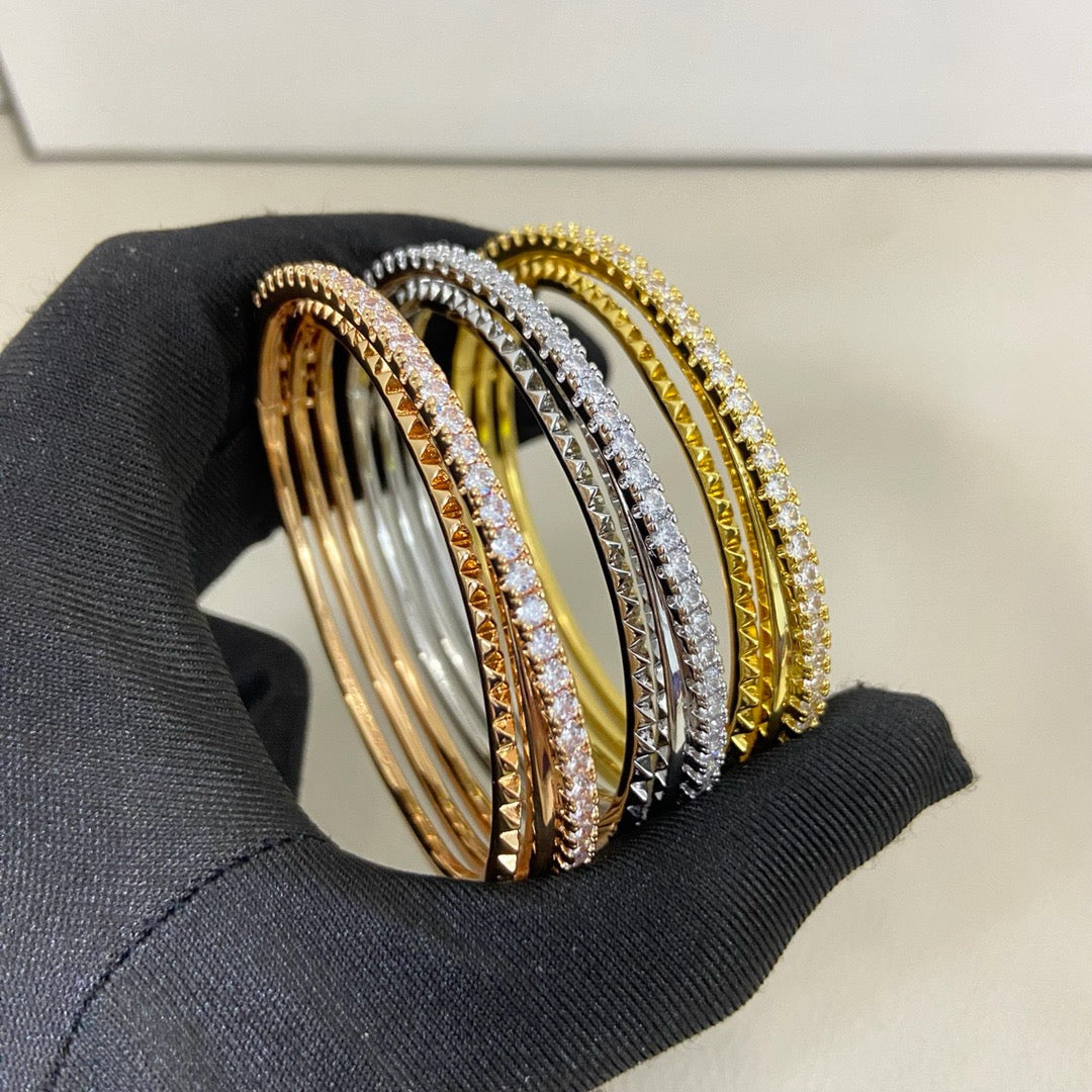 [Elite]ETINCELLE HALF-PAVED DIAMOND BRACELET