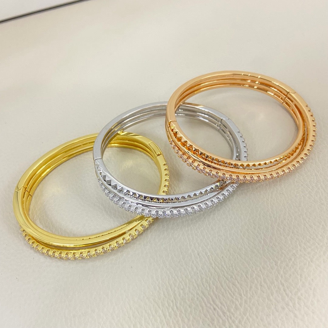 [Elite]ETINCELLE HALF-PAVED DIAMOND BRACELET