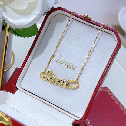 [Elite]PANTHERE PAVED DIAMOND NECKLACE