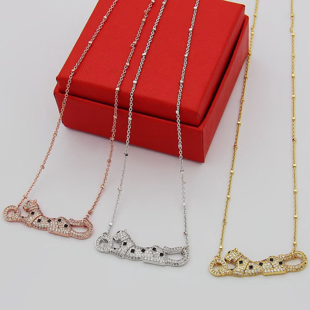 [Elite]PANTHERE PAVED DIAMOND NECKLACE