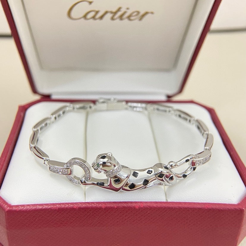 [Elite]PANTHERE HALF DIAMOND ON CHAIN BRACELET