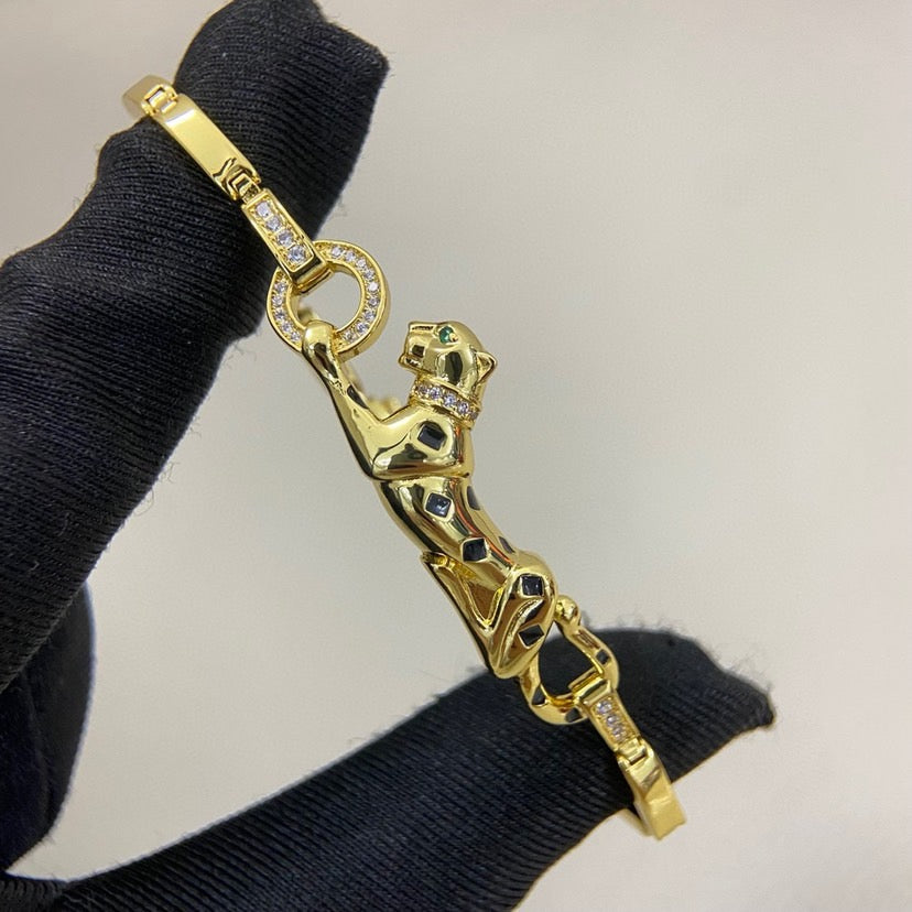 [Elite]PANTHERE HALF DIAMOND ON CHAIN BRACELET