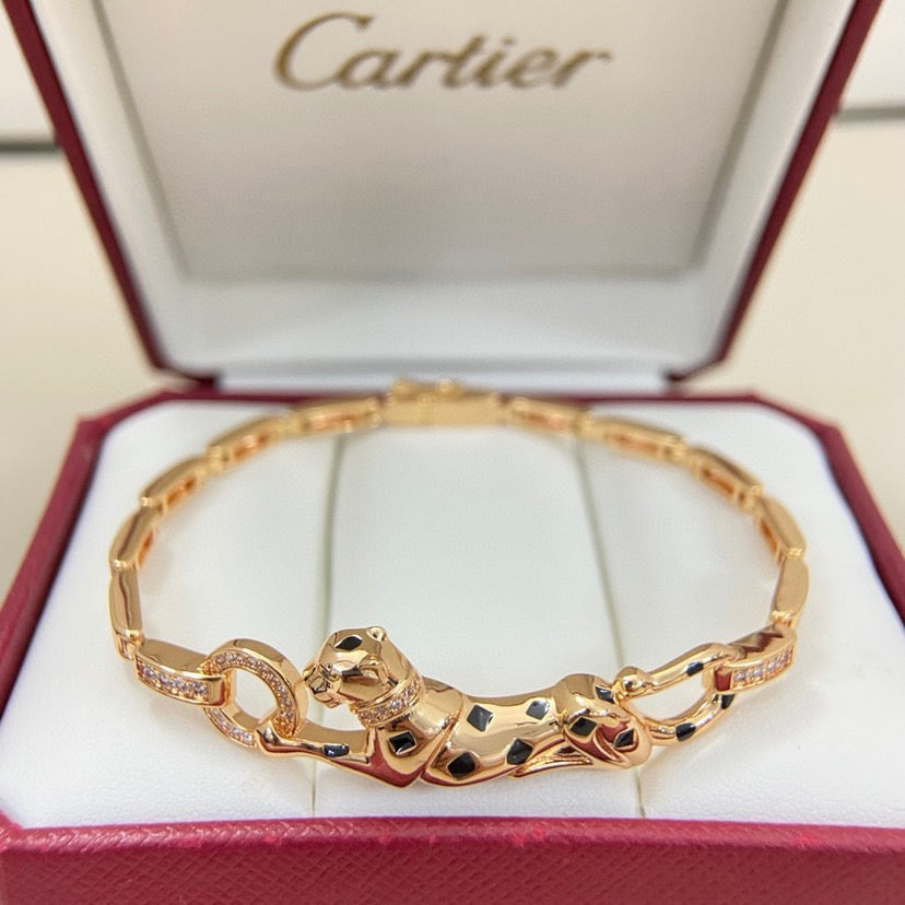 [Elite]PANTHERE HALF DIAMOND ON CHAIN BRACELET