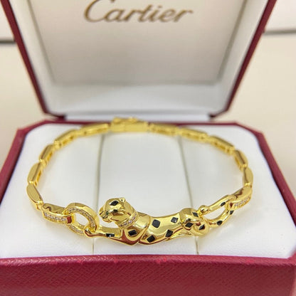 [Elite]PANTHERE HALF DIAMOND ON CHAIN BRACELET