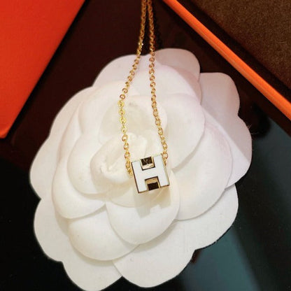 [Elite]H WHITE SQUARE GOLD NECKLACE