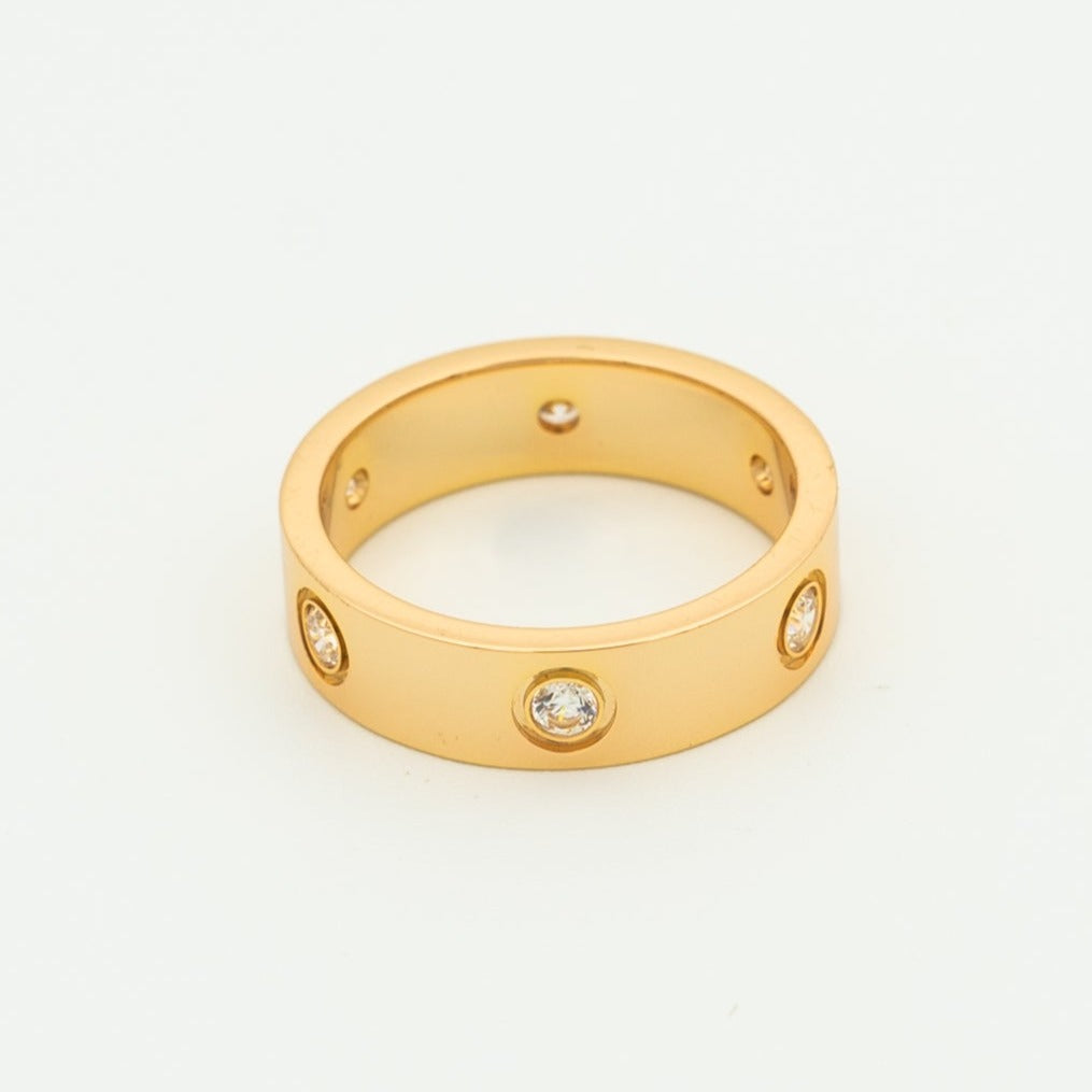 [Elite]LOVE RING 5.5MM 6 DIAMONDS PINK GOLD