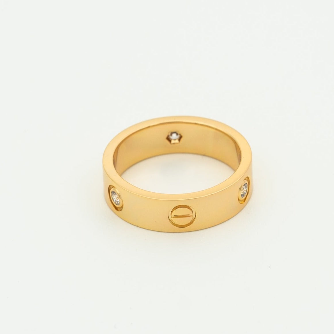 [Elite]LOVE RING 5.5MM 3 DIAMONDS PINK GOLD