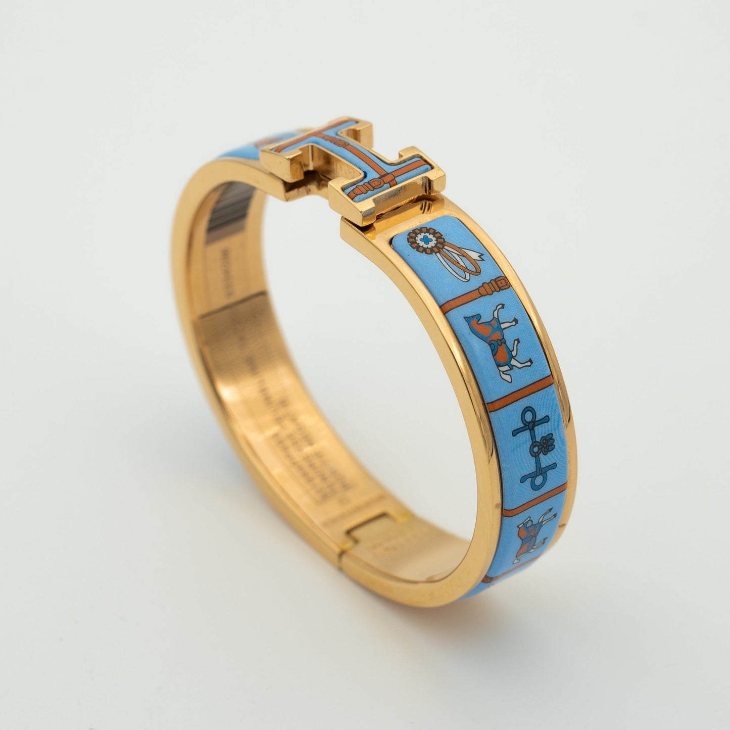 [Elite]H PINK GOLD BRACELET BLUE CERAMIC