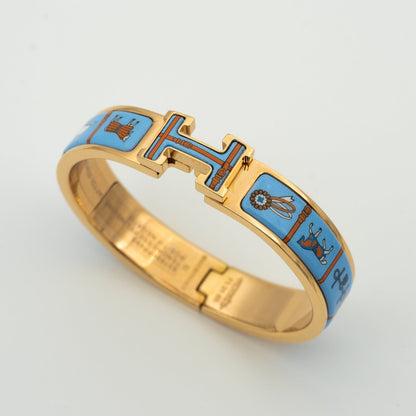 [Elite]H PINK GOLD BRACELET BLUE CERAMIC