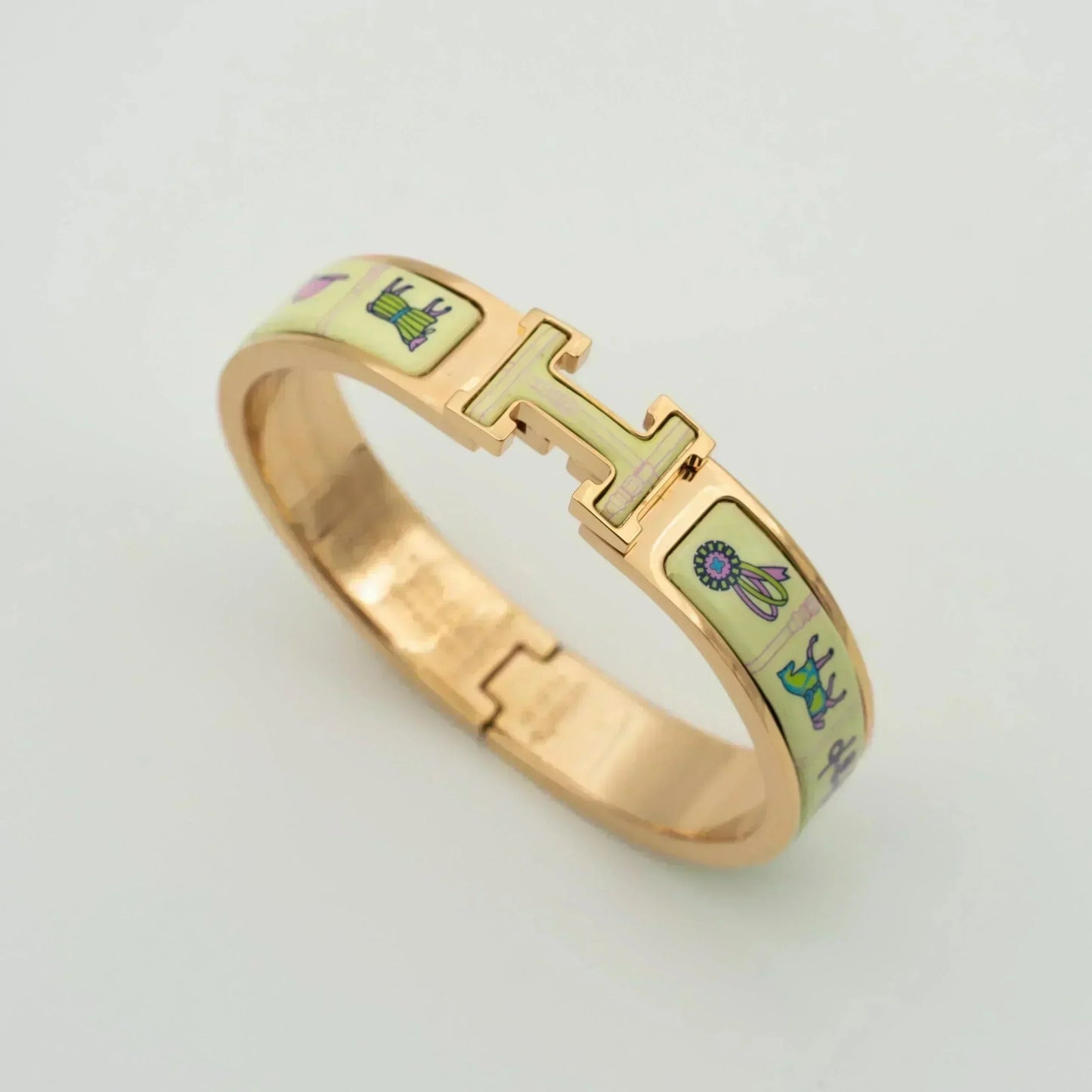 [Elite]H PINK GOLD BRACELET CREAM CERAMIC