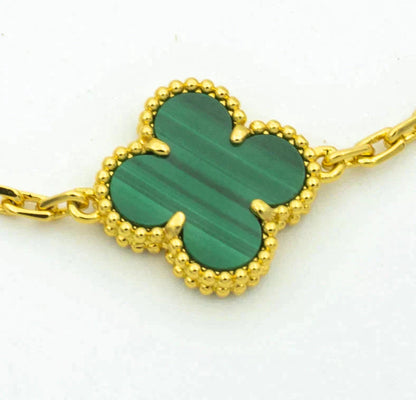 [Elite] CLOVER 5 MOTIF MALACHITE BRACELET COLLECTION