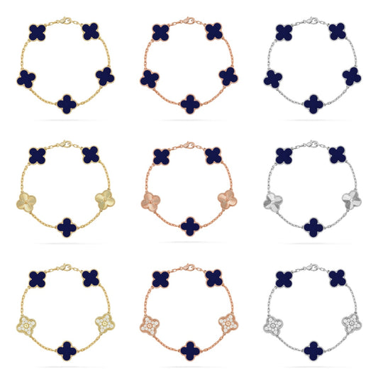 [Elite]CLOVER 5 MOTIF LAPIS LAZULI BRACELET COLLECTION